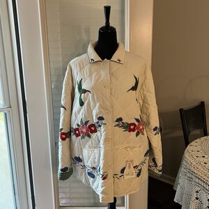 Patch Magic Women’s Quilt Jacket Large Embroidered Floral